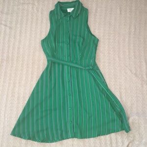 Green striped fashionable dress